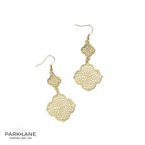 Park Lane Moana Drop women’s Earrings Gold Filigree Dangle Lightweight